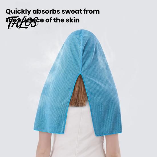 Breathable Towel Quick Dry Cooling Hoodie Solid Color UV Sun Protection Visor Attachment Sweat Absorbent Sports Running Hood Cycling Headgear