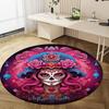 1Pc Day of the Dead Skull Circular Print Rug - Home Decoration Carpet For Living Room Bedroom Flooring Computer Chair Area Rug