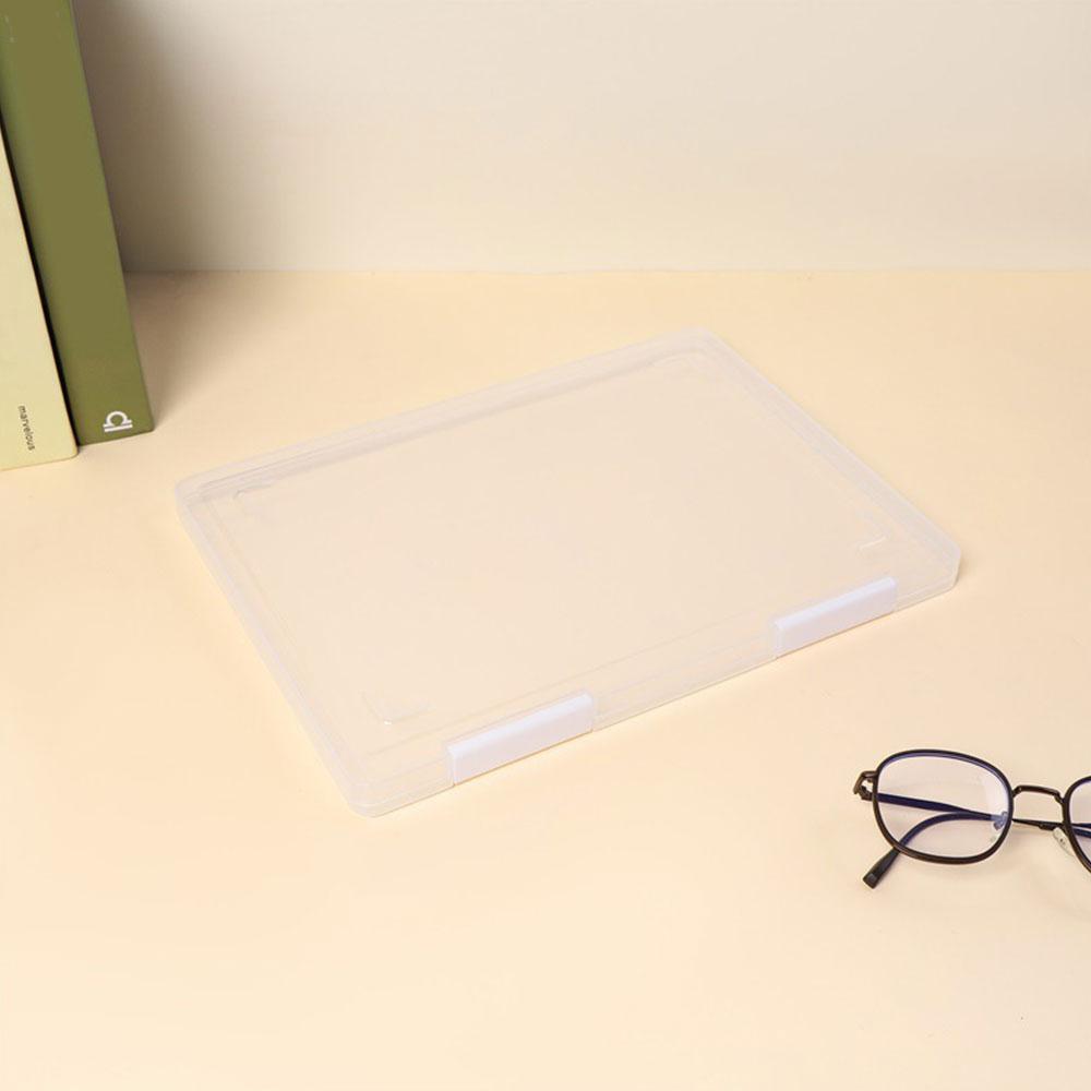 Boîte de rangement pour documents en plastique transparent A4, étui organisateur de dossiers portable à fermeture à pression, conteneur de rangement étanche pour papiers et certificats