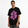 Women's Pink Leopard Print Letter S T-shirt Trendy Cool Style Casual Short Sleeve Top For Daily Wear Pure Cotton T-shirt