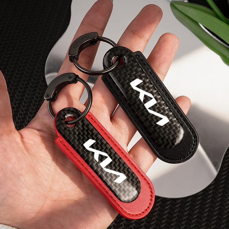 Carbon Fiber Car Keychain Holder Keyring Accessories For KIA KN Forte Sportage EV9 Stonic K5 Ceed Proceed GTLine Sorento Picanto gbnkr30