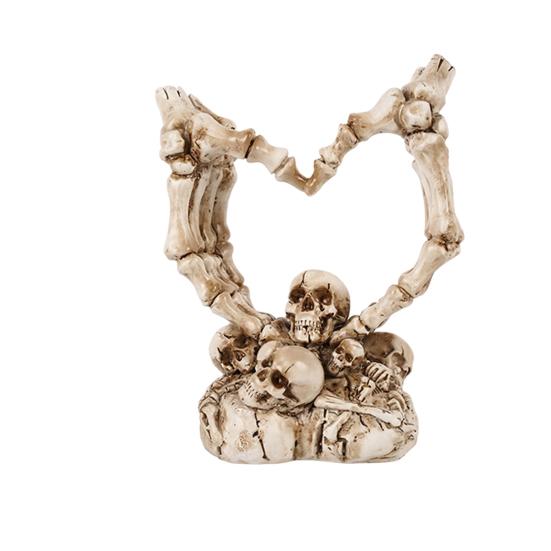 Skeleton Hand Figurine Halloween Gothic Love Heart Gesture Bone Hand