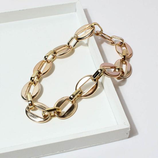 Pet Chain Collar Geometric Chain Dress-up Golden Color Metal Pet Dogs Necklace Loop