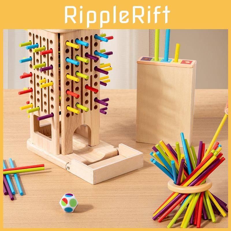 Wooden 3in1 Stack And Roll Dice Game For Family Fun And Brain Development