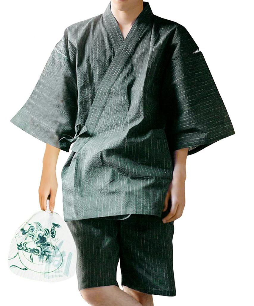 Kyoto Kimonomachi Original Multicolored Striped Cotton and Size Day Plus Sizes [KIMONOMACHI] Men's Jinbei, Linen, Small, Father's Gift, Loungewear,