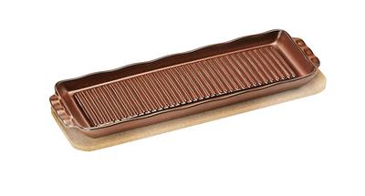 Kanese Super Heat Resistant Grilling Plate with Cork Stand G-737K (Brown)