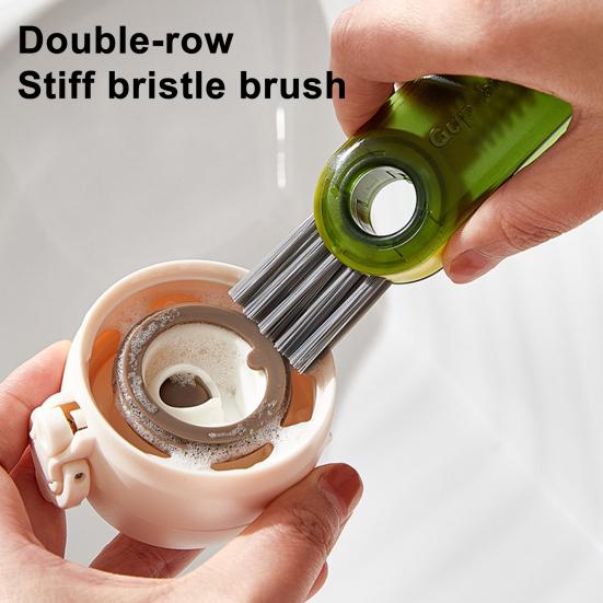 Cup Brush Soft Food-Grade Bristles Extended Non-Slip Handle 3 in 1 Cleaning Brush Cups Glasses Baby Bottles Cleaning Tool