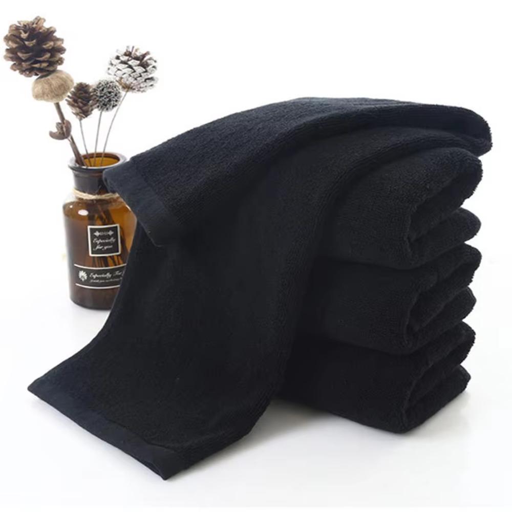 Black Bath Towel Cotton Household Towel Daily Necessities Adult Kids Towel  Fitness