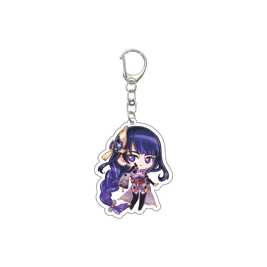 55MM Anime Genshin Impact Keychain Beelzebul Key Chain Acrylic Model Plate Christmas Gifts
