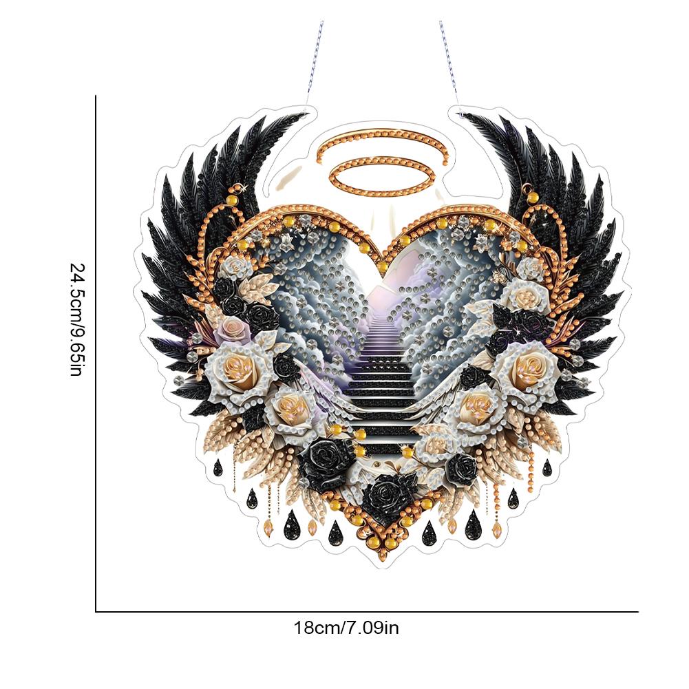 Acryl Diamant Malerei Hängender Anhänger Diamantbild Heimdeko Strass Diamant Malerei Fensteranhänger für Garten Fenster Dekoration