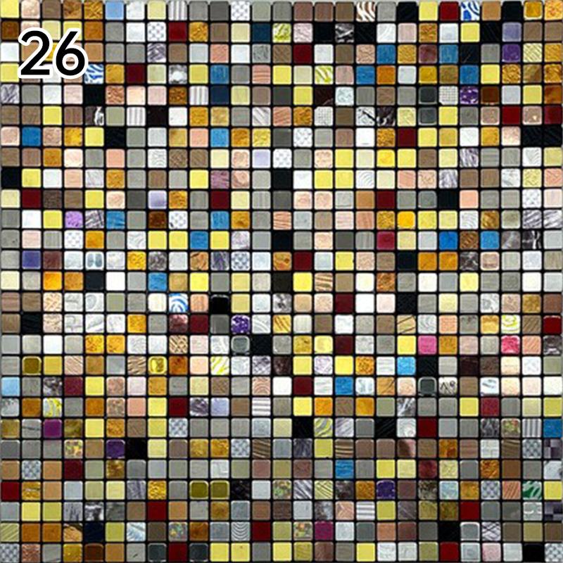 

NEW European Smooth Metal Mosaic Wall Sticker Self-adhesive Tile Kitchen Bathroom Bar Living Room TV Background Wall Decor Stick 1pc