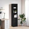 VidaXL High Buffet Black Oak 37.5x35x180 Cm Engineered Wood, Cabinet, Sideboard, High Storage Cabinet, 861662