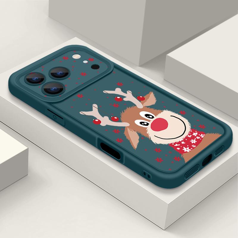 

Милый чехол с рождественским узором с лосем для iPhone 17 Air 16e 16 15 14 Pro Max 13 17 Pro Max 17 Pro 17 Противоударный Мягкий ТПУ Силиконовый Чехол для Телефона Funda iPhone 13 Pro Max