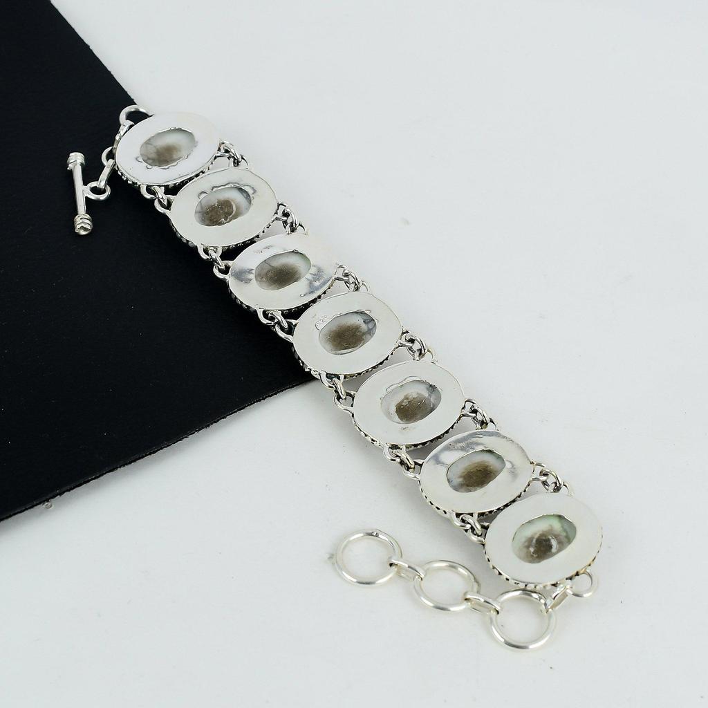 Natural Howlite Gemstone Handmade Jewelry, 925 Sterling Silver Bracelet, Howlite Bracelet For Wife , Unisex Bracelet, Father's Day Gift