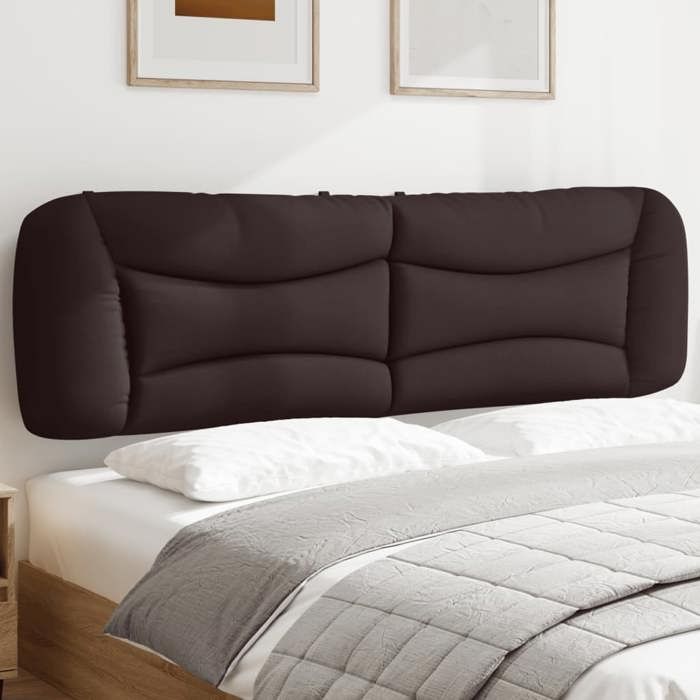 VidaXL Coussin de Tête de Lit, Oreiller de Lecture avec Fermeture à Glissière, Coussin de Lecture pour Lit Chambre, Marron 374603