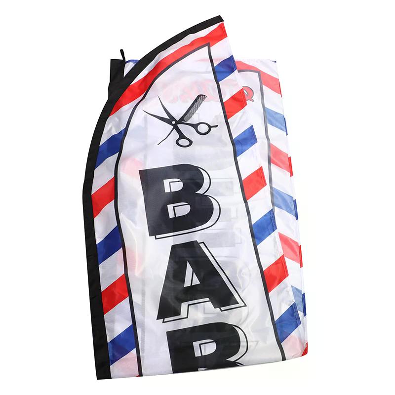 Barber Shop Flag Single-Side Barber Shop Flag Banner Black Sleeve Decorative Flags Big Size