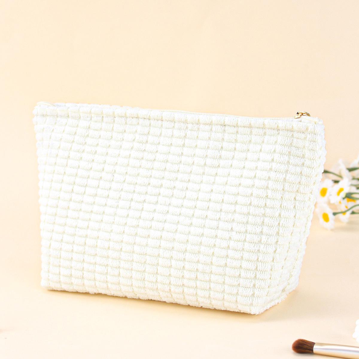 

Вельветова косметичка та дорожня сумка нового стилю великої місткості dumpling bag бежевий