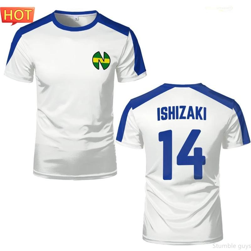 Nankatsu Captain Tsubasa Soccer Jersey Anime Men Clothes Boys Tshirt Kids Cosplay Casual Short Sleeve Top