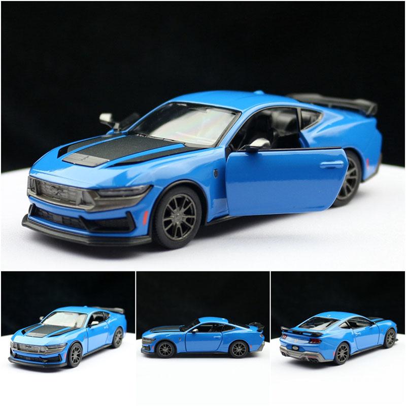 

1/38 Scale 2024 Ford Mustang Dark Horse Alloy Diecast Pull Back Classical Miniature Toy Car Model Collection Children Gifts синий