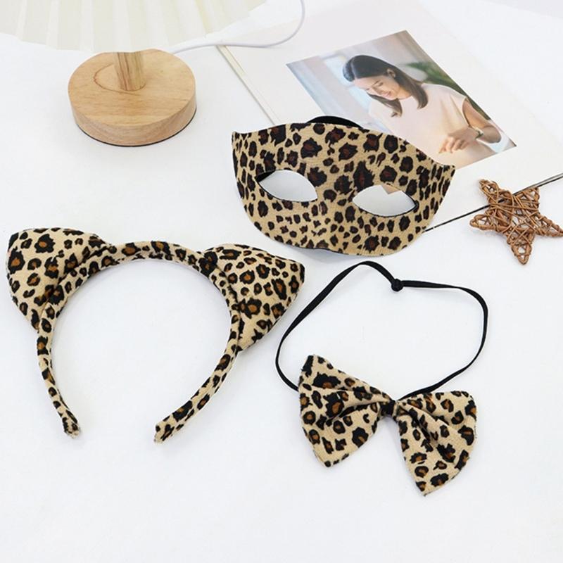 Animal Pattern Ears Headpiece With Soft Fabric Roleplay Costume Hairband For Cosplay Event And Themed Parties
