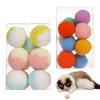 Cat Toy Colorful Macaron Color Soft Cotton Velvet Plush Ball Safe Biting Scratching Silent Easy To Clean Cat Ball Toys