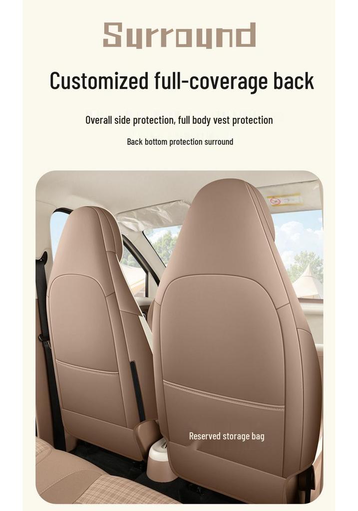 Leather Car Seat Covers for Wuling Bingo Pro - Universal, All-Season, Full Coverage Seat Cushions
