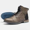 Plus Size Men's High-Top Leather Workwear Ankle Boots - US Size Fashion Martin Boots