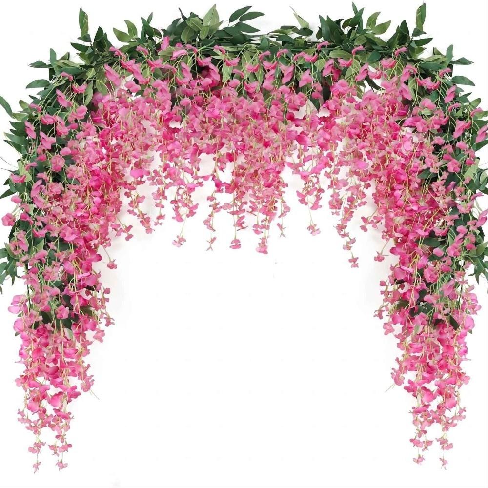 Single Branch Wisteria Wreath 1 Strip/15 Flowers Vine Plants Strips For Wedding Arches