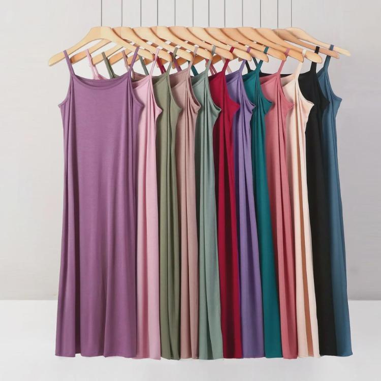 

Loose Fit Plus Size Modal Camisole Pajamas Dress Anti Exposure Comfortable for 200 Lbs 8XL