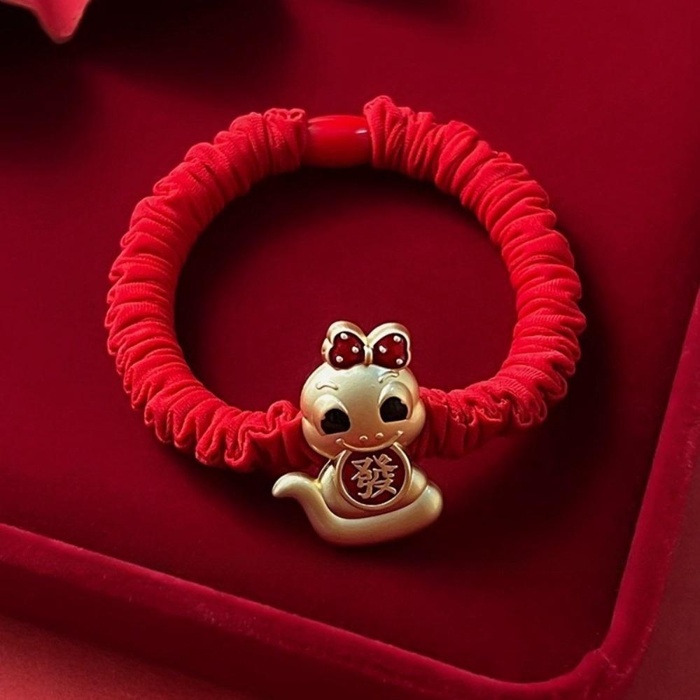 

Cartoon Red Rhinestone Hairpin New Year Headwear Zodiac Dragon Hair Clip Personalized Girl Style F