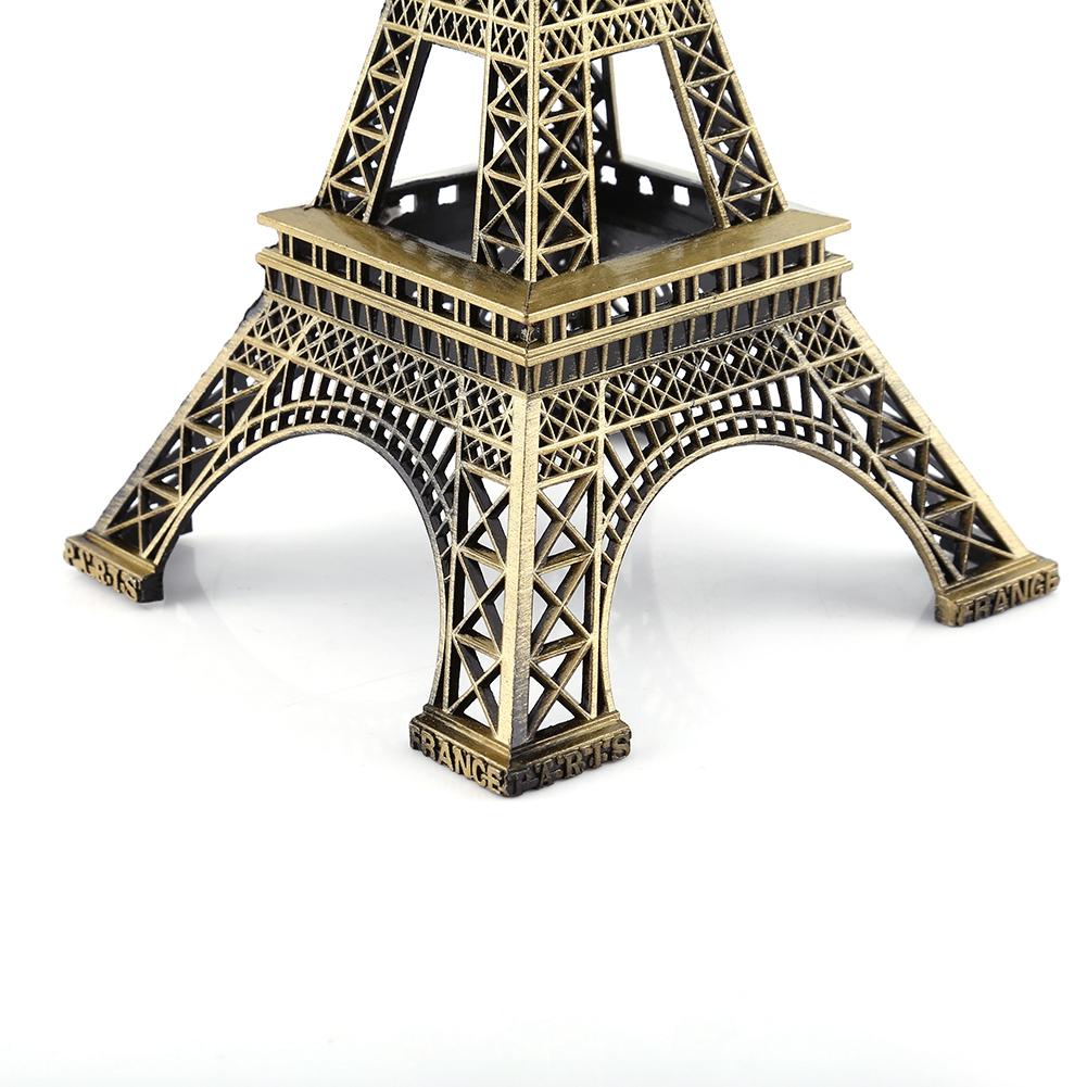 Bronze Tone Paris Eiffel Tower Figurine Statue Vintage Alloy Model Decor 25CM