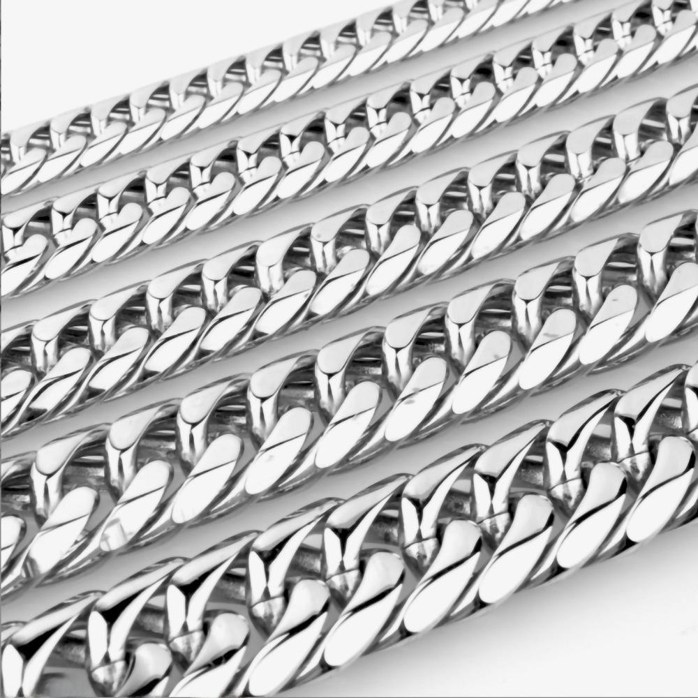 Colar Masculino de Aço Titânio Punk Corrente Cubana