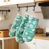 Thickened Cotton-Linen Oven Mitts with Non-Slip Grip Heat-Resistant Baking Gloves for Microwave Grill Breathable Kitchen Essential for Cooking Baking