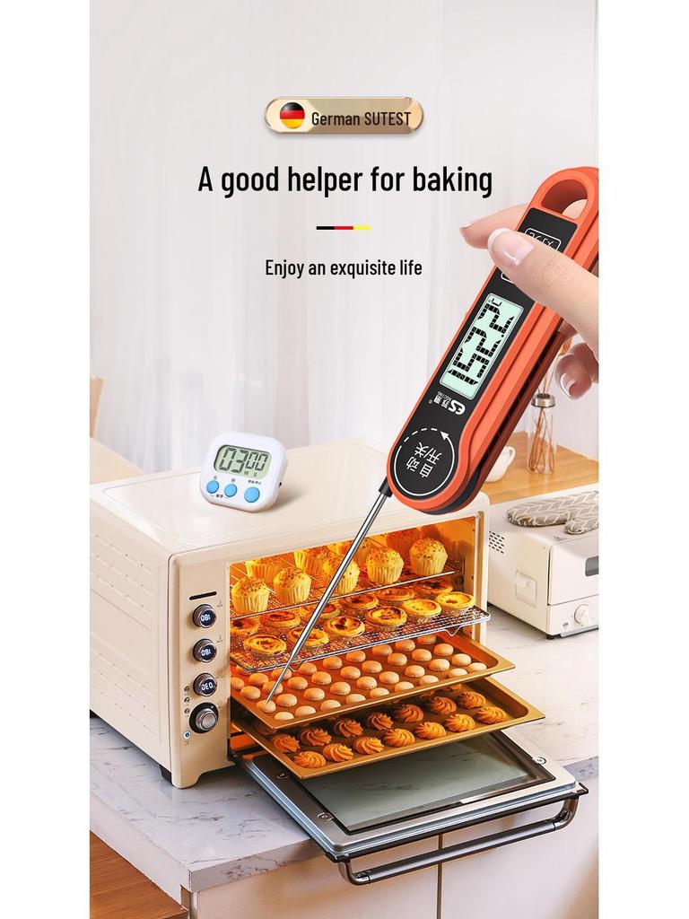 Waterproof Kitchen Food Thermometer with Baking Probe for Water Temperature Measurement