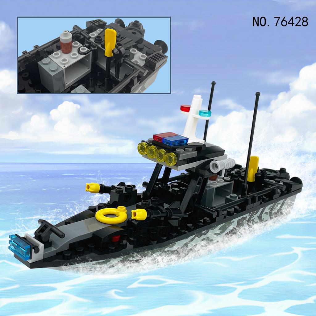 Barracuda Assault Boat 76428 Children Assemble Small Particle Building Block Toy Gangster