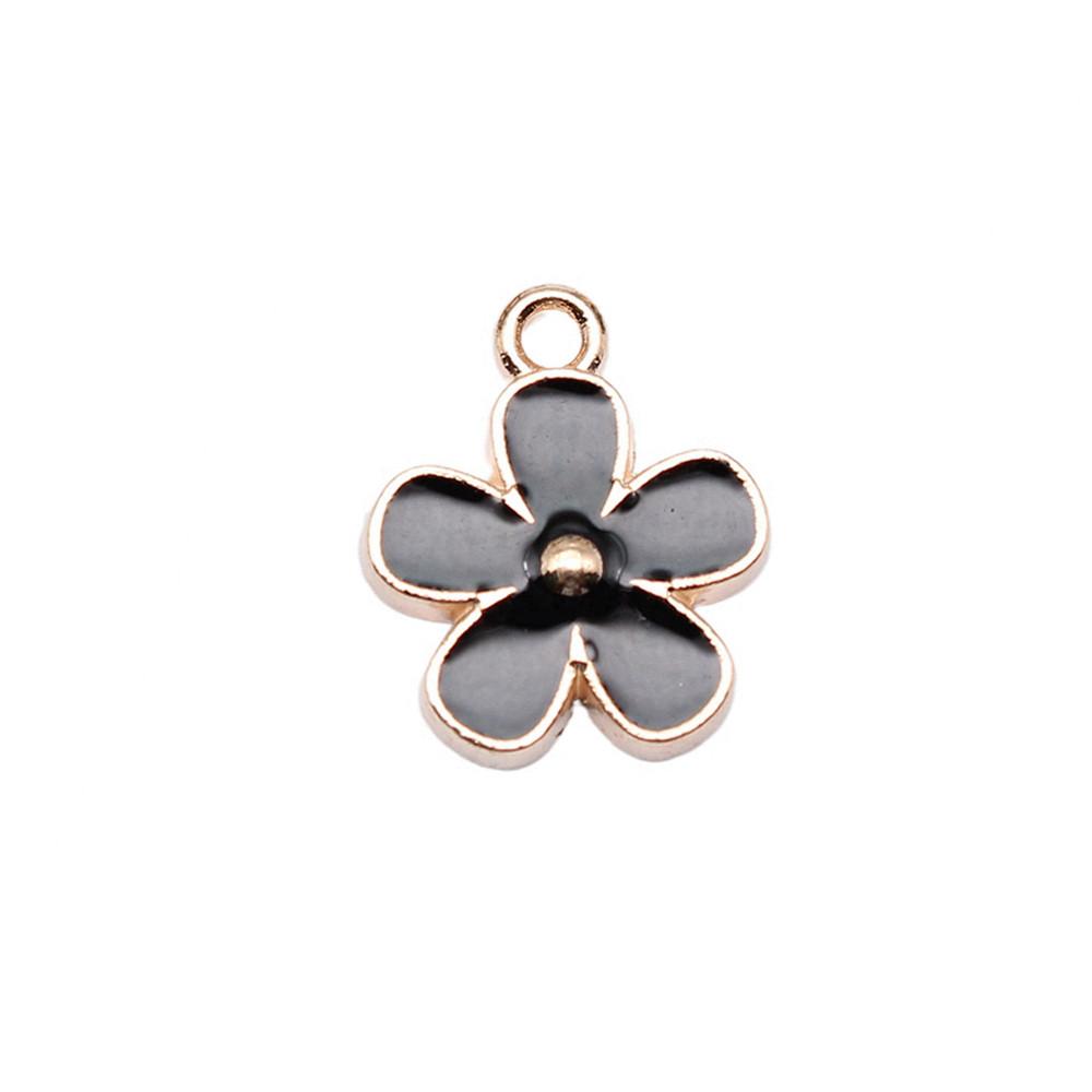 Enamel Charms Multi Color Flower Pendants For Floral Themed Jewelry