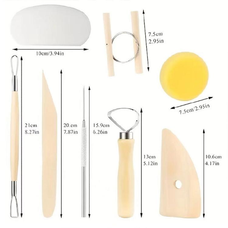 43Pcs DIY Ceramics Tool Clay Sculpture Tool Set to Beginner Multitool Craft Sculpting Pottery Modeling Carving Kits