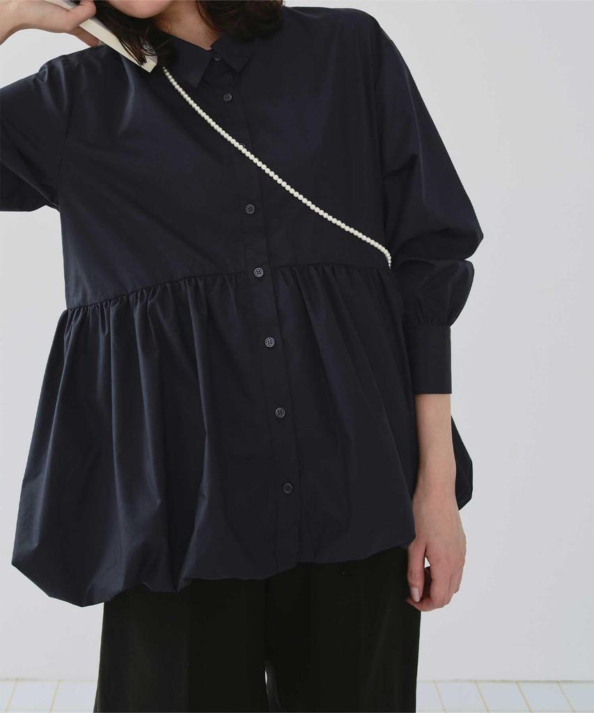 Titibait Collared Hem Balloon Shirt AFXN2098 Large Women's Off-White