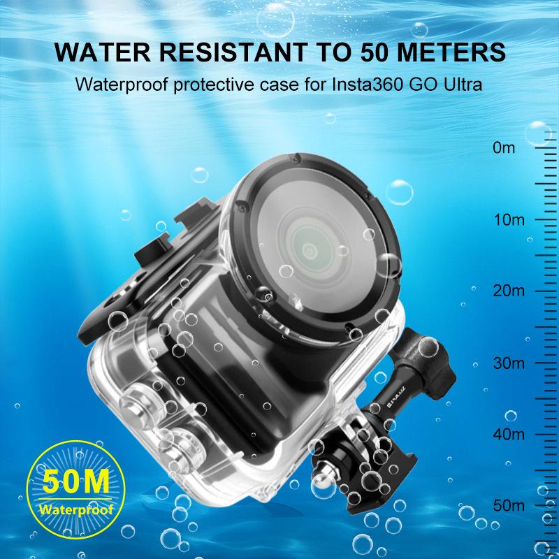 For Insta360 GO Ultra 50m Waterproof Case Camera Dive Housing Cover (Transparent)