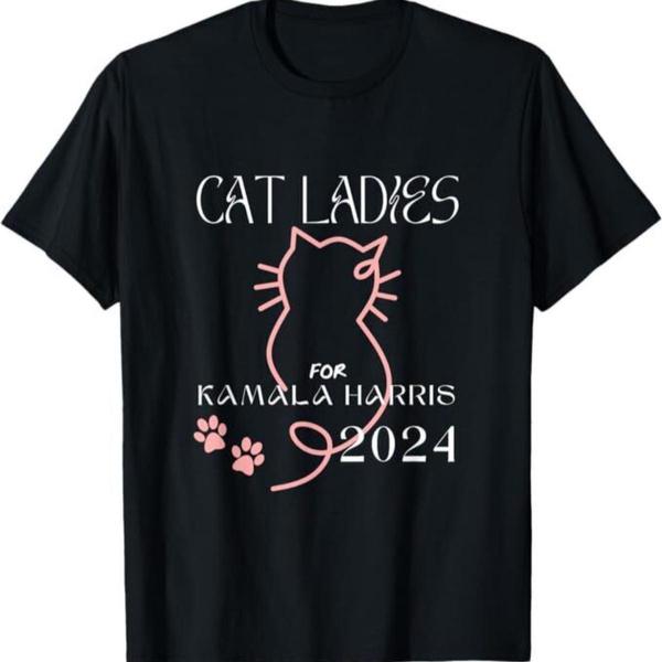 Cat Ladies for Kamala Harris Funny Cat Lovers Unisex T-Shirt S разноцветный