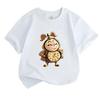 Kids Boys Girls 100% Cotton Crew Neck Short Sleeve T-Shirt, Cute Cartoon Clock Girl Printed Casual Soft Tee for Daily Wear
