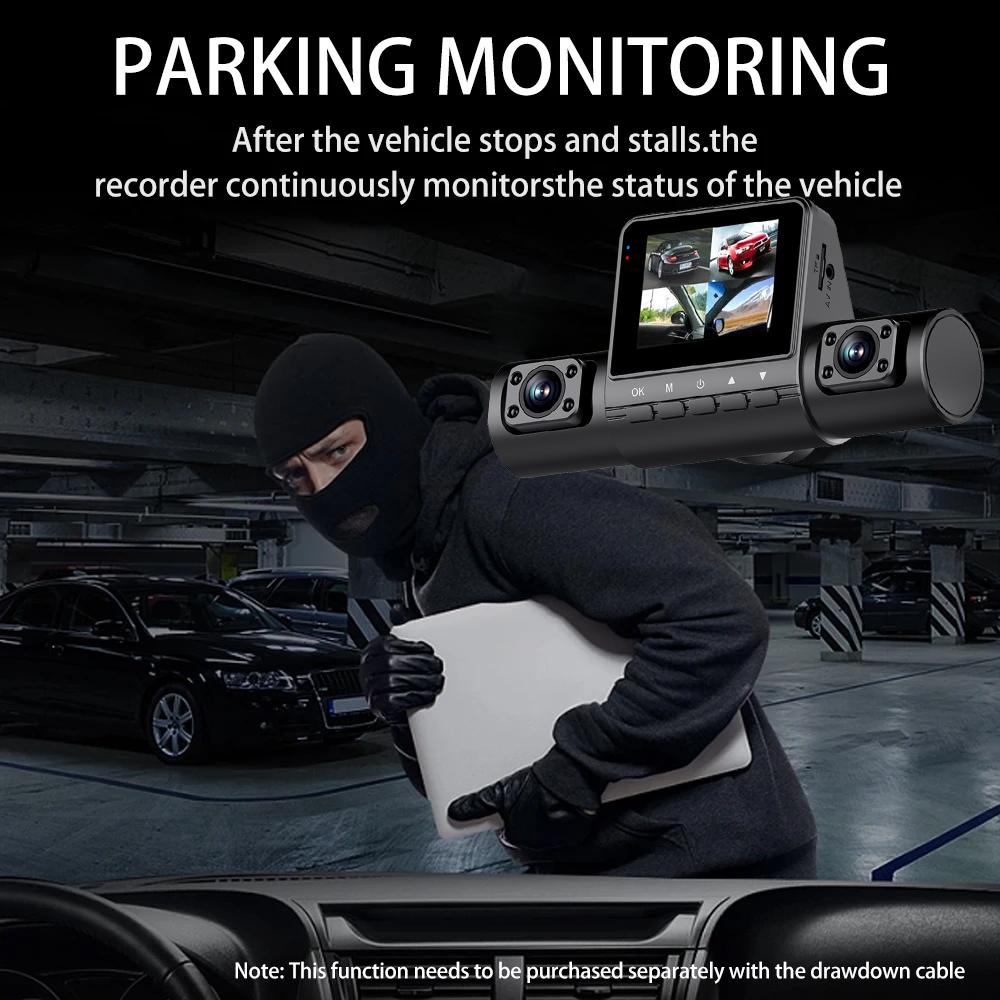 Three Channel Four Lens Driving Recorder with High-definition 1080P Infrared Night Vision for Car Parking Monitoring