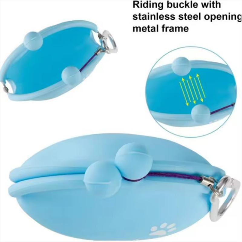 Portable Multi-Functional Silicone Fashionable Dog Treat Pouch for Training Outdoor Multi-functional Pet Snack Bag with Clip