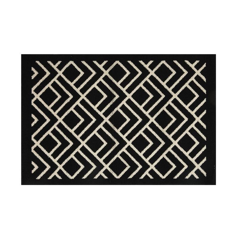 Chinese Retro Plaid Entrance Doormat: Dirt-Resistant, Machine Washable Wabi-Sabi Entryway and Hall Floor Mat.