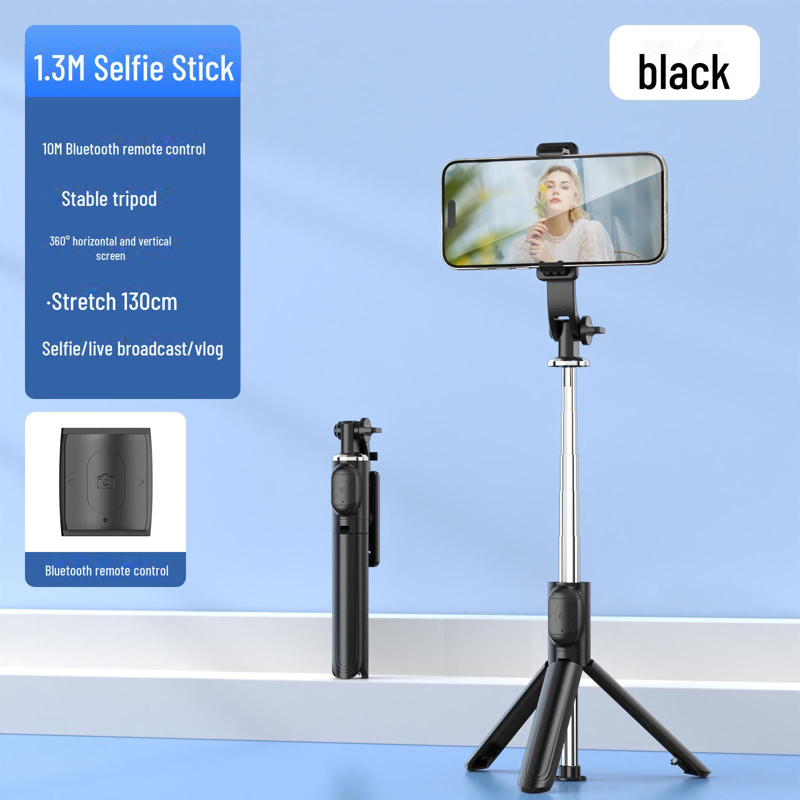 

Штатив для селфи с Bluetooth-подсветкой и заполняющим светом для телефонов Android/iOS 1.3m extended version чёрный