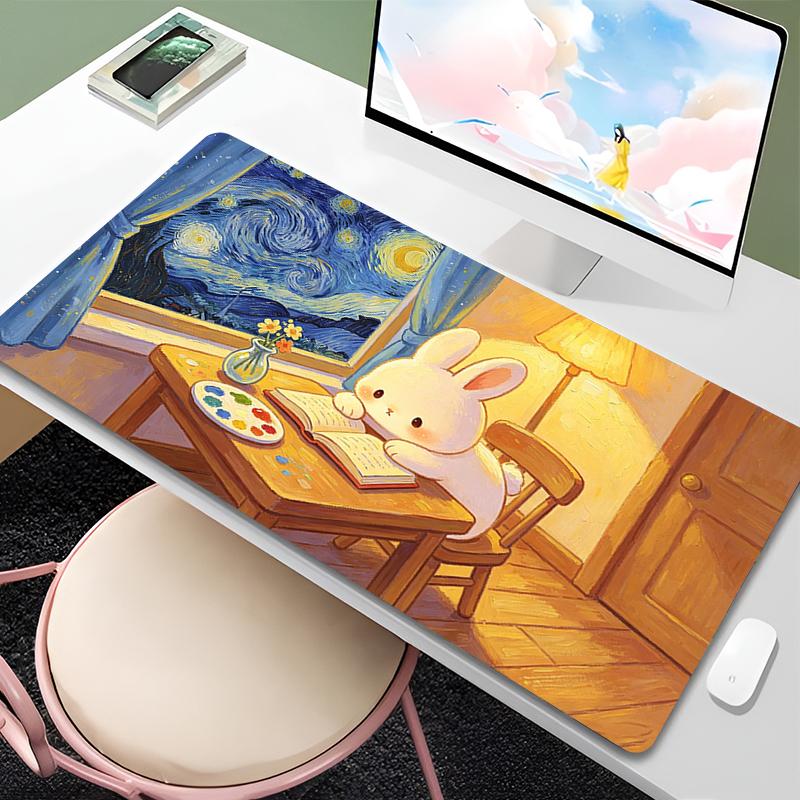 Cute Rabbit Mouse Pad kawaii Gaming Accessories NonSlip Large Keyboard Notbook Carpet Rubber Computer Desk Mat PC Gamer MousePad