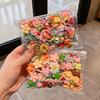 50pcs Colorful Cartoon Animal & Fruit Hair Ties,Polyester Material, Woven Headbands for Girls, All-Season Use, Playful Design