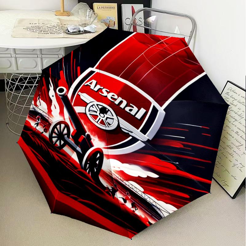 1PC Arsenal Football Club Crest Printed Umbrella Folding umbrella, automatic umbrella 8-Frame for Travel, camping Fan gifts Christmas Gifts