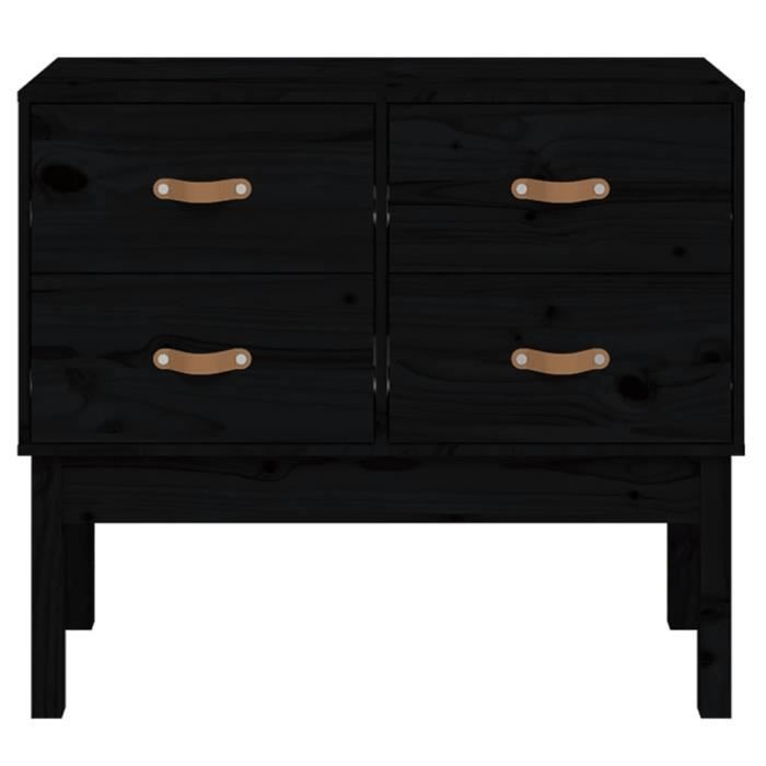 821743 vidaXL Armoire console Noir 90x40x78 cm Bois de pin solide