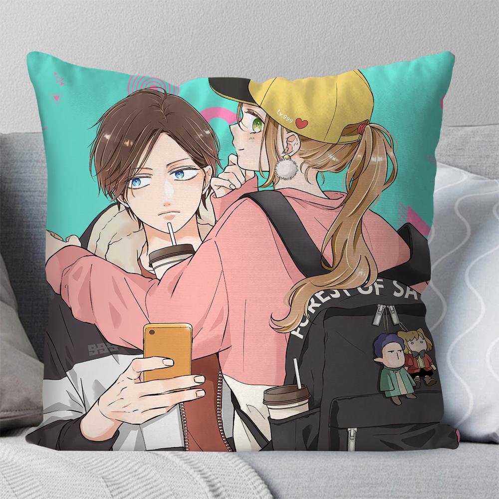 My Love Story With Yamada-Kun At Lv999 Pillow Case Square Pillow Bedroom Sofa Leisure Comfortliving Room Home Decoration 40X40